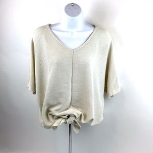 Hayden L.A. Boho Honeycomb Tie-Front Vent Tunic SM